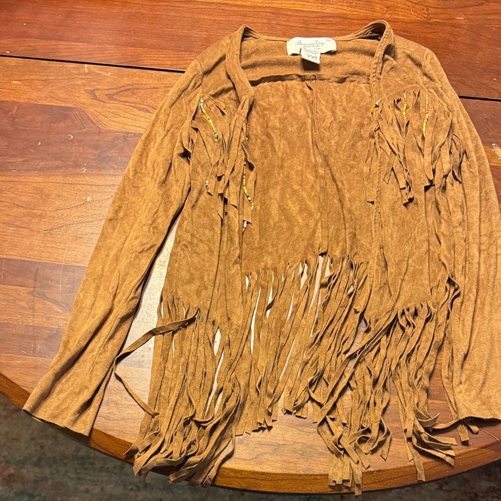 American Rag Brown Fringed Cardigan